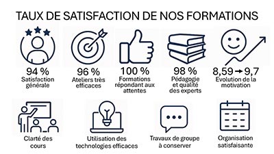 TAUX DE SATISFACTION DE NOS FORMATIONS